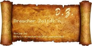 Drescher Zoltán névjegykártya